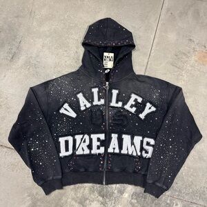 VALE FOREVER CLASSICO ZIP UP RHINESTONE HOODIE